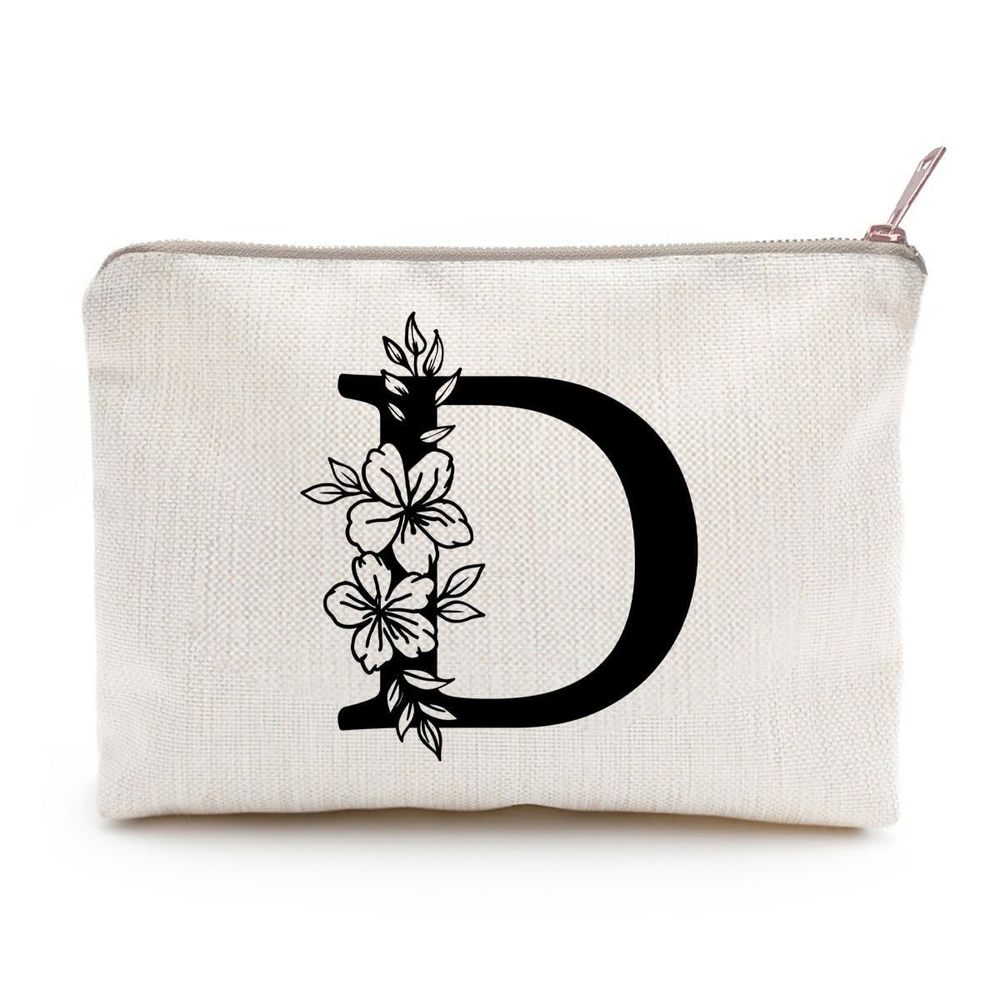 Monogram Toiletry Makeup Bag Personalized Travel Cosmetic Bag Floral Initial🦎